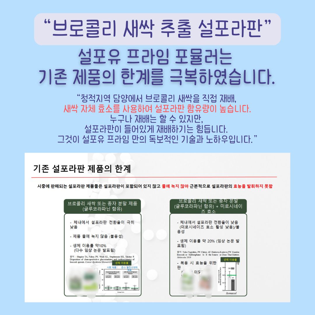 브로콜리새싹 추출 설포라판, 설포유 프라임 포뮬러